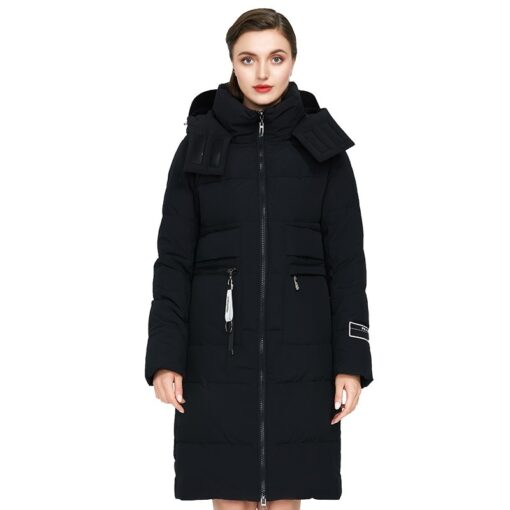 Manteau à capuche noir pour femme