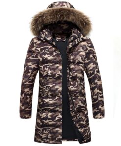 Manteau chauffant marron camouflage