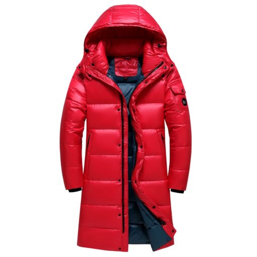 Manteau chauffant long rouge