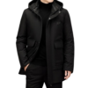 Manteau chauffant noir de qualité supérieure